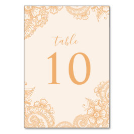 Numeração De Mesa Número da Tabela Casada Mehndi