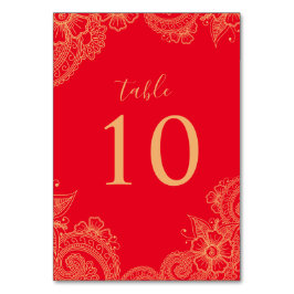 Numeração De Mesa Número da Tabela Casada Mehndi