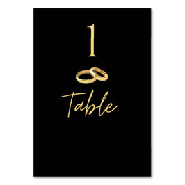 Numeração De Mesa Número da Tabela Casada - Preto e Dourado-