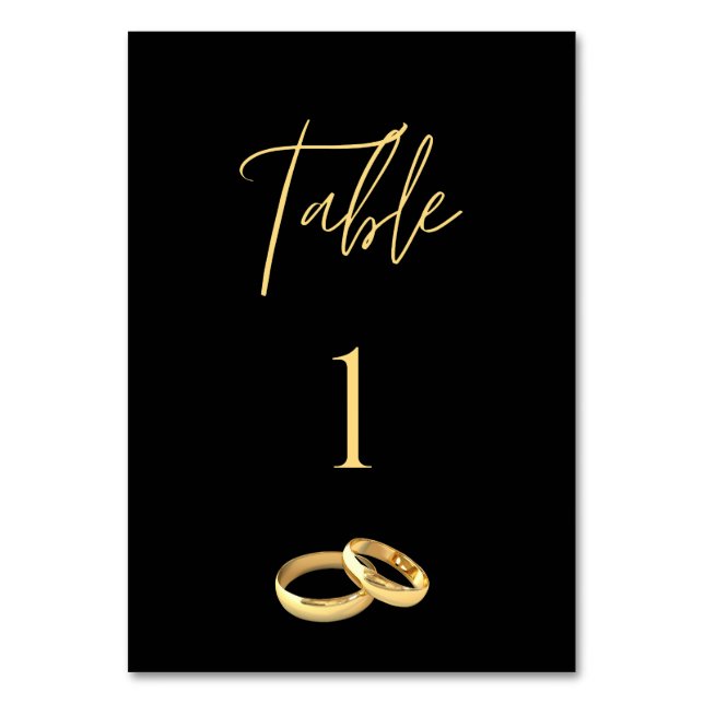Numeração De Mesa Número da Tabela Casada - Preto e Dourado- (Frente)