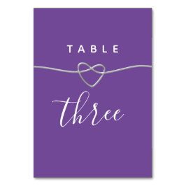 Numeração De Mesa Número da Tabela Casamento Roxo Elegante