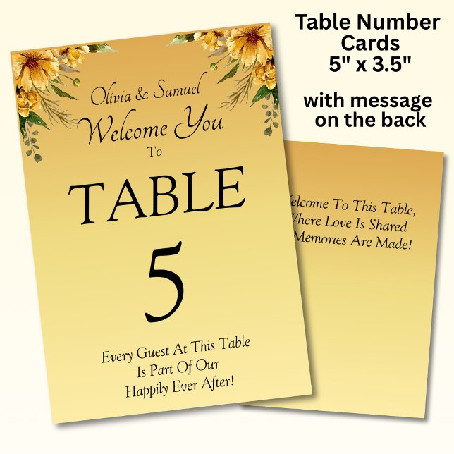 Numeração De Mesa Número da Tabela - com Ouro de Mensagem de Boas-vi (Criador carregado)
