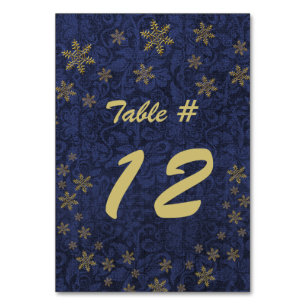Numeração De Mesa Número da Tabela da Festa de Natal do Damasco Azul