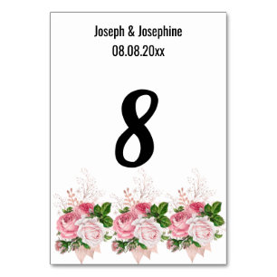 Numeração De Mesa NÚMERO DA TABELA DE Buquês Florais Cor-de-Rosa Sim
