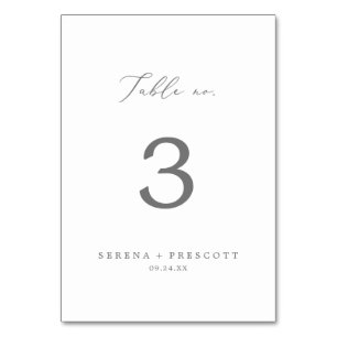 Numeração De Mesa Número da Tabela de Caligrafia de Prata Delicada