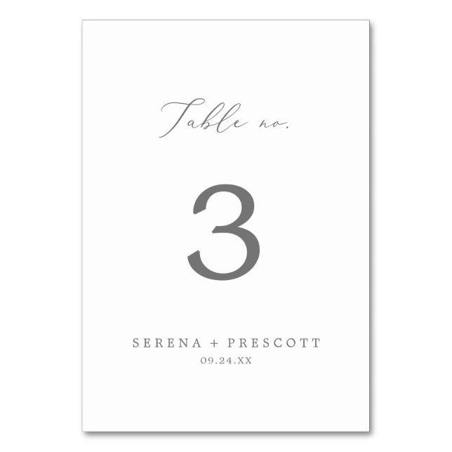 Numeração De Mesa Número da Tabela de Caligrafia de Prata Delicada (Frente)