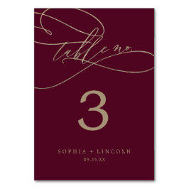 Numeração De Mesa Número da Tabela de Caligrafia Romântica