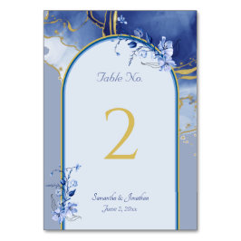 Numeração De Mesa Número da Tabela de Casamento Azul-Aqua Marble