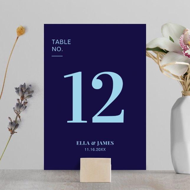 Numeração De Mesa Número da Tabela de Casamento Azul do Marinho Mini (Criador carregado)