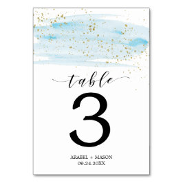 Numeração De Mesa Número da Tabela de Casamento Azul e Dourado