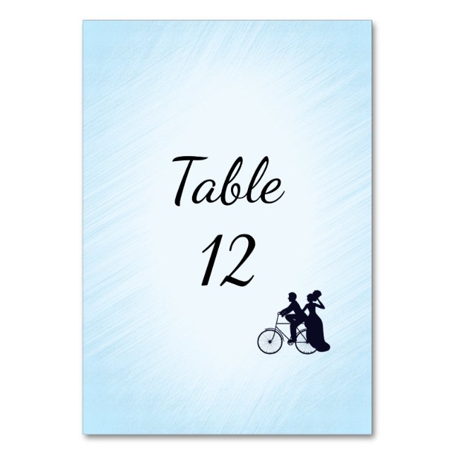 Numeração De Mesa Número da Tabela de Casamento Bicicleta Azul (Frente)