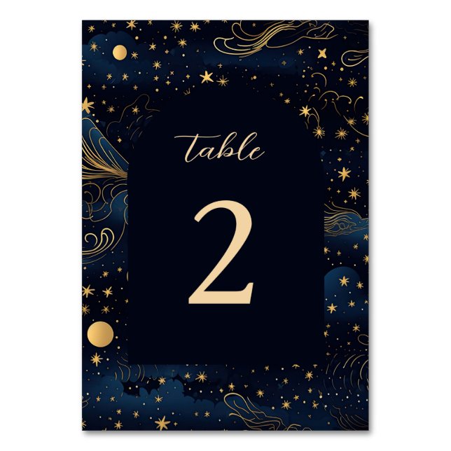 Numeração De Mesa Número da Tabela de Casamento Boho Celestial (Frente)