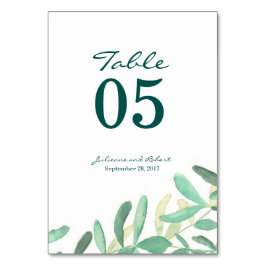 Numeração De Mesa Número da Tabela de Casamento Botânico Moderno