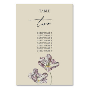 Numeração De Mesa Número da Tabela de Casamento das Tulipas Roxas Mo
