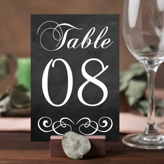 Numeração De Mesa Número da Tabela de Casamento de Chalkboard Elegan (Criador carregado)