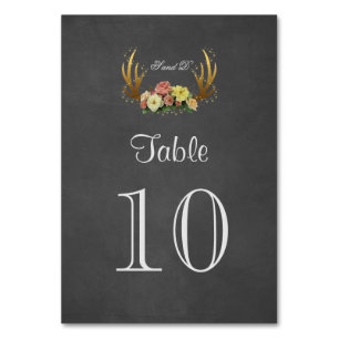 Numeração De Mesa Número da Tabela de Casamento de Chalks Floral Ú