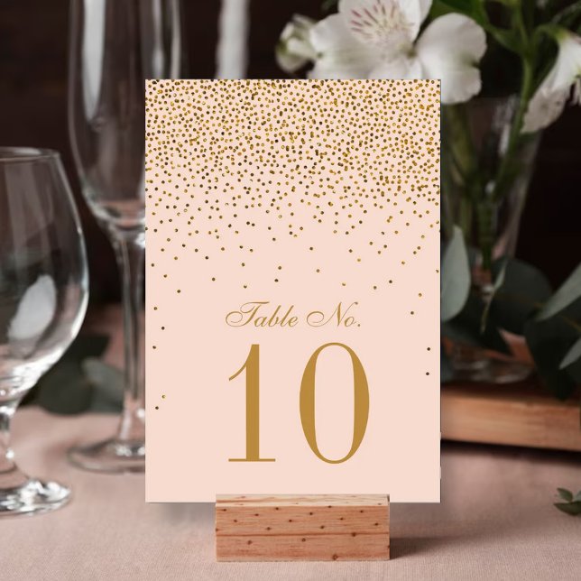Numeração De Mesa Número da Tabela de Casamento de Confetti Rosa e D (Criador carregado)