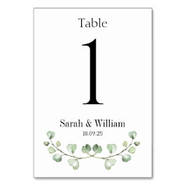 Numeração De Mesa Número da Tabela de Casamento de Crest Eucalyptus