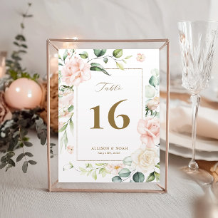 Numeração De Mesa Número da Tabela de Casamento de Dourado Quadro Bl