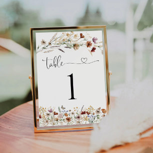 Numeração De Mesa Número da Tabela de Casamento de Flor Selvagem Min