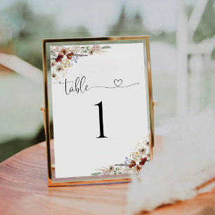 Numeração De Mesa Número da Tabela de Casamento de Flor Selvagem Min
