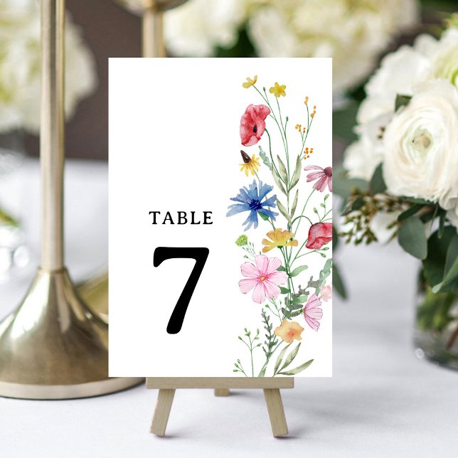 Numeração De Mesa Número da Tabela de Casamento de Flores Selvagens  (Criador carregado)