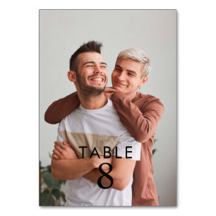 Numeração De Mesa Número da Tabela de Casamento de Fotos Minimalista