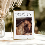 Numeração De Mesa Número da Tabela de Casamento de Fotos Moderna<br><div class="desc">Torne as suas mesas de recepção inesquecíveis com os nossos cartões de Número de Tabela de Casamento de Fotos Modernos. Com um design elegante e mínimo, esses números de tabela destacam uma foto favorita do casal para um toque personalizado e na moda. Combinando perfeitamente elegância e encanto moderno, eles adicionam...</div>