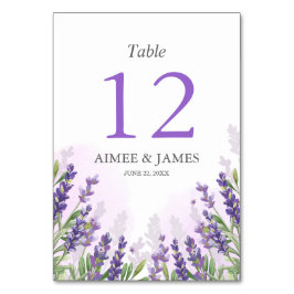 Numeração De Mesa Número da Tabela de Casamento de lavanda Roxo Rúst