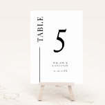 Numeração De Mesa Número da Tabela de Casamento de Linha Limpa Branc<br><div class="desc">Simples e moderno número da mesa de casamento com uma linha lateral. A cor está em branco e preto.</div>