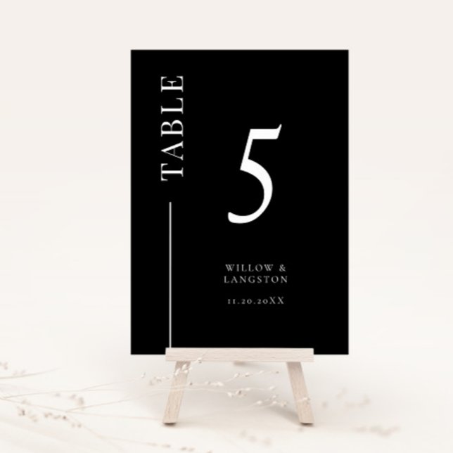 Numeração De Mesa Número da Tabela de Casamento de Linha Limpa Negra (Criador carregado)