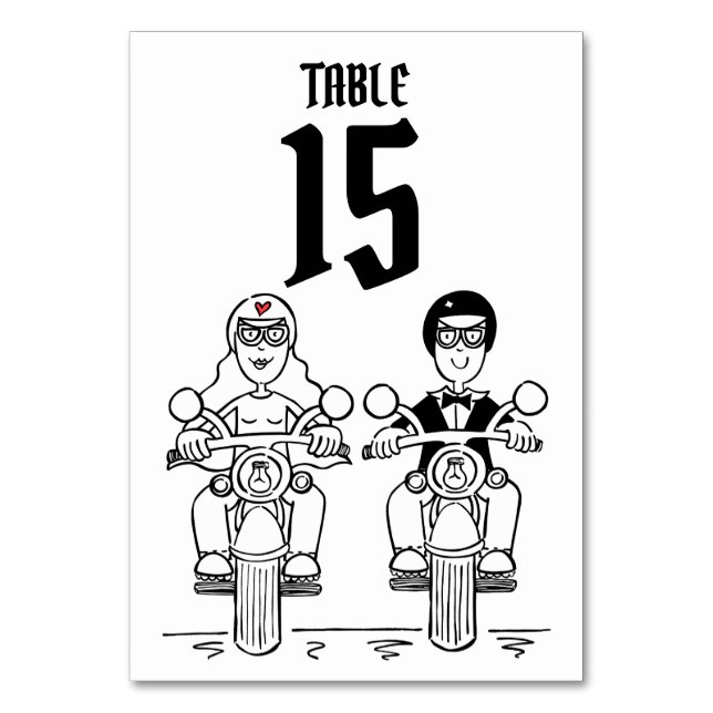 Numeração De Mesa Número da Tabela de Casamento de Motociclos Person (Frente)