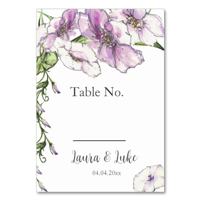 Numeração De Mesa Número da Tabela de Casamento de Pansy Moderno (Frente)