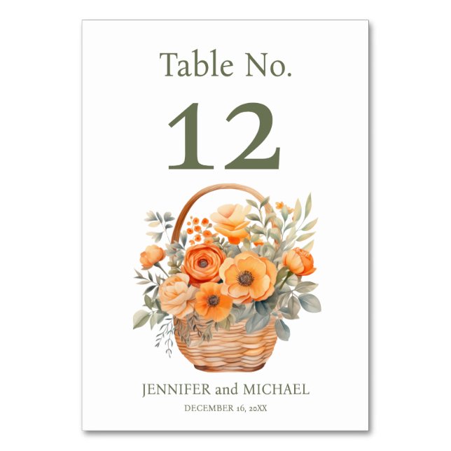 Numeração De Mesa Número da Tabela de Casamento de Peach Summer (Frente)