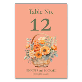 Numeração De Mesa Número da Tabela de Casamento de Peach Summer