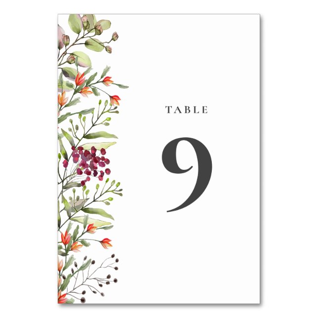 Numeração De Mesa Número da Tabela de Casamento de Prados de Flores  (Frente)