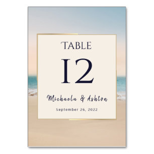 Numeração De Mesa Número da Tabela de Casamento de Praia de na moda