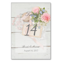 Número da Tabela de Casamento de primavera Românti