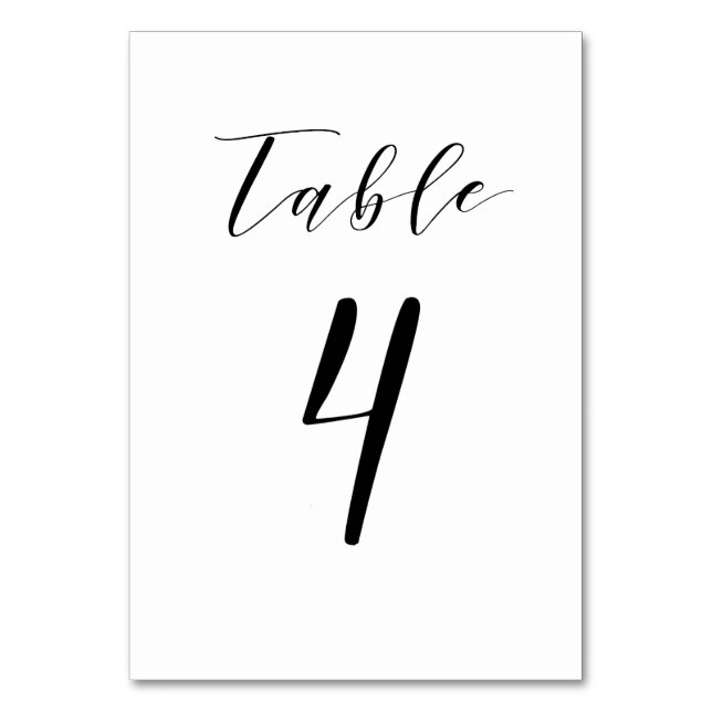 Numeração De Mesa Número da Tabela de Casamento de Script Minimalist (Frente)