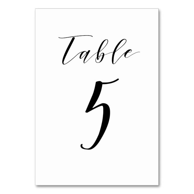 Numeração De Mesa Número da Tabela de Casamento de Script Minimalist (Frente)