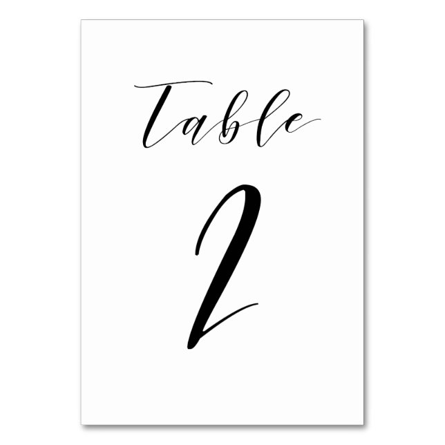 Numeração De Mesa Número da Tabela de Casamento de Script Minimalist (Frente)