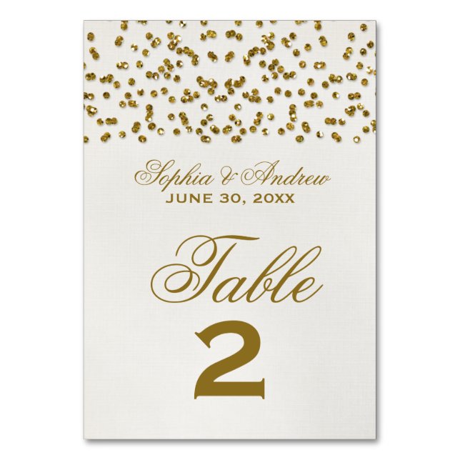 Numeração De Mesa Número da Tabela de Casamento do Glamor Glitter Co (Frente)