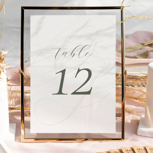 Numeração De Mesa Número da Tabela de Casamento do Script Verde Eleg