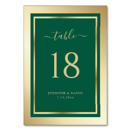 Numeração De Mesa Número da Tabela de Casamento Dourada e Verde Esme