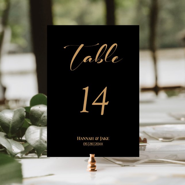 Numeração De Mesa Número da Tabela de Casamento Dourado Preto (Criador carregado)