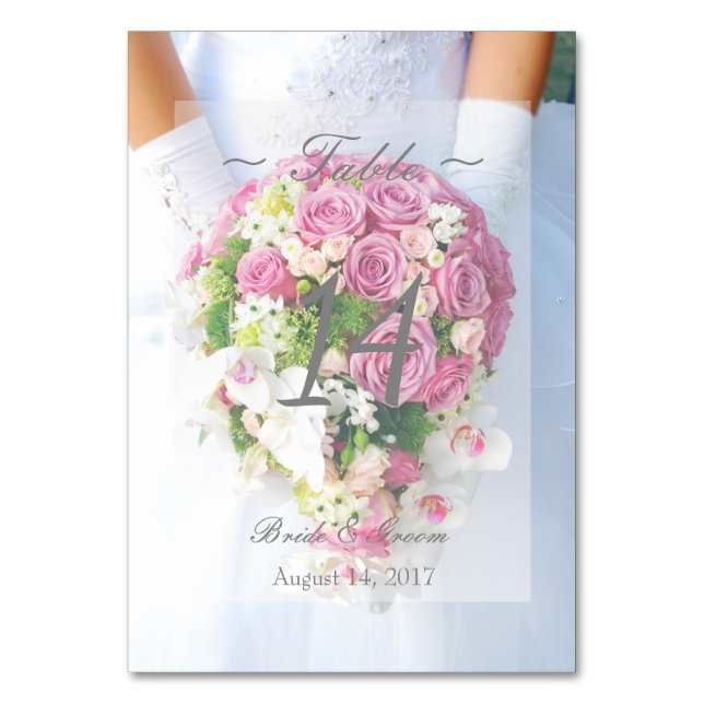 Numeração De Mesa Número da Tabela de Casamento Editável da Flor de  (Frente)