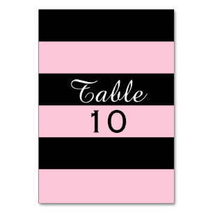 Numeração De Mesa Número da Tabela de Casamento em Striping Cor-de-r