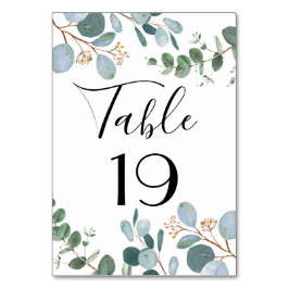 Numeração De Mesa Número da Tabela de Casamento em Verde Botânico