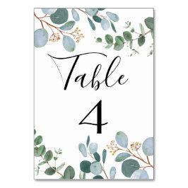 Numeração De Mesa Número da Tabela de Casamento em Verde Botânico