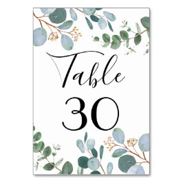 Numeração De Mesa Número da Tabela de Casamento em Verde Botânico